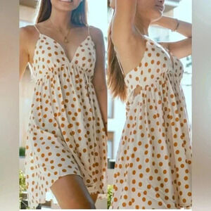 Zara Polka Dot Mini Dress With Ties Size Extra small XS